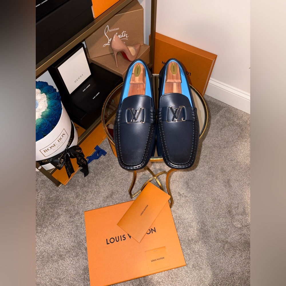 Louis Vuitton Men's Navy Slip-On Monte Carlo moccasin NWT